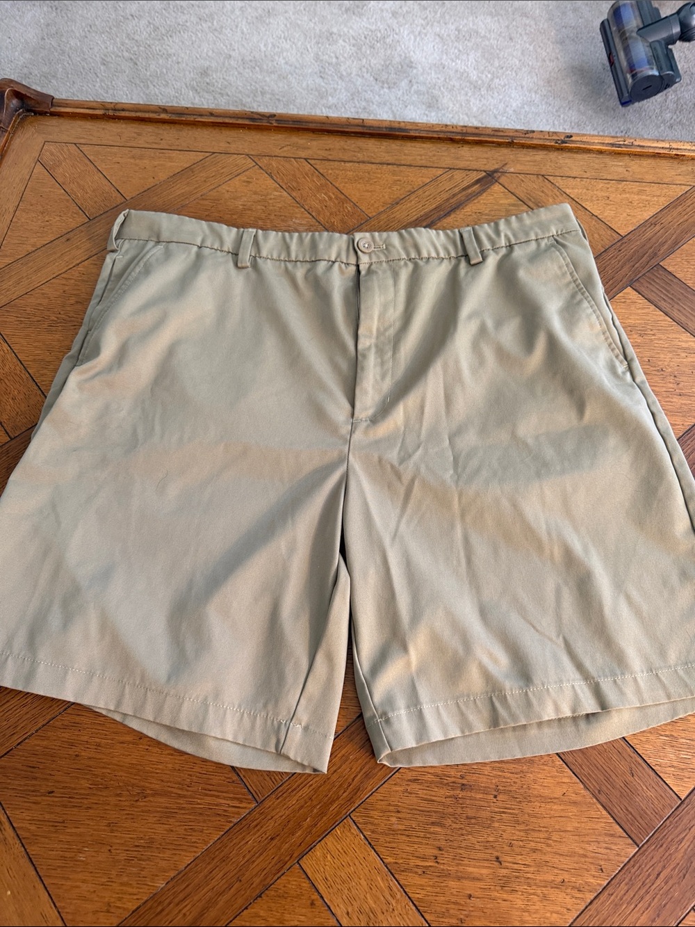 Men's Classic Khaki Shorts with stain- Lightweight Everyday Style - Size 42